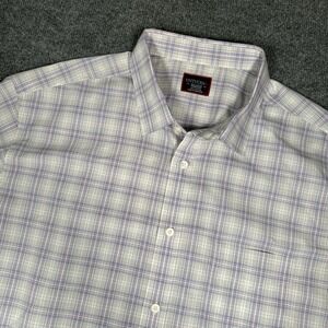 UNTUCKIT Shirt Mens 2XL Purple Plaid Bruno Short Sleeve Button Down
